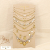 Ensemble 10 colliers acier breloques nuance blanche 0125183 blanc