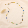 Collier acier inoxydable cristal facetté multicolore 0125185 multi