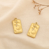 2 Pendentifs acier charm étoile lune "THE STARS" 0625128 doré