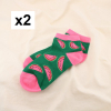 2 paires chaussettes basses socquettes pastèque 0625073 rose