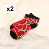 2 paires chaussettes basses socquettes pastèque 0625076 rouge