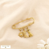 Broche épingle acier strass soleil botte robe 0525038 doré