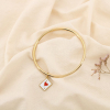 Bracelet jonc charm carte As de Cœur acier émail 0225267 blanc