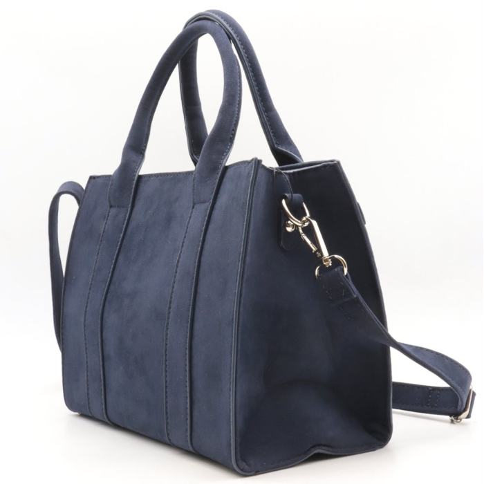 Sac à main en simili-cuir façon daim Flora&Co 0925503 bleu foncé