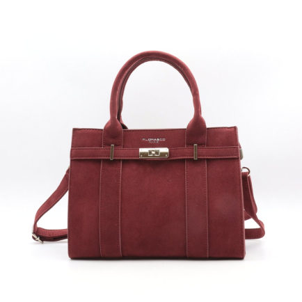 Sac à main en simili-cuir façon daim Flora&Co 0925503 rouge bordeaux