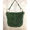 Sac porté épaule cuir véritable façon daim anse bandoulière 0925513 vert