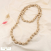 Collier extra-longue boule acrylique polyester 0125539 naturel/beige