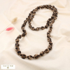 Collier extra-longue léopard acrylique polyester 0125554 marron