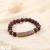 Bracelet élastique cœur AMOUR acier pierre émail 0225533 violet