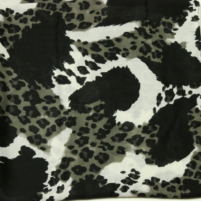 Foulard imprimé léopard viscose coton 0725510 noir