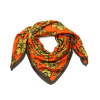 Carré à chevrons motif fleur polyester 0725521 orange foncé