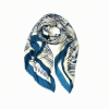 Foulard imprimé graphique rayure viscose coton 0725511 bleu