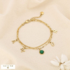 Bracelet double-rangs AMOUR acier pastille verre 0225508 vert