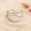 Bracelet manchette ondulé ajouré acier inoxydable 0225532 argenté