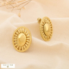 Boucles d'oreilles acier inoxydable ovale ajouré 0325507 doré