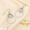 Boucles d'oreilles acier pendant anneaux entrelacés 0325545 argenté