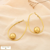 Boucles d’oreilles acier méga créole boule lisse 0325529 doré