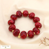 Bracelet élastique acier grosse boule résine marbré 0225518 rouge bordeaux