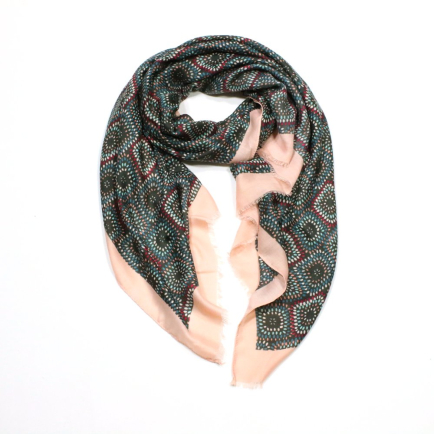 Foulard imprimé géométrique viscose coton 0725508 multi