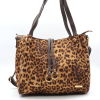 Sac porté épaule motif léopard polyester velours 0925519 taupe