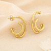 Boucles d’oreilles acier inoxydable sculptural 0325573 doré