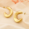 Boucles d’oreilles demi-créoles acier sculptural 0325574 doré