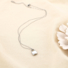 Collier cadenas acier inoxydable nacre strass 0125579 argenté