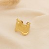 Bague acier inoxydable ondulé contemporain 0425537 doré