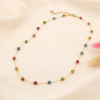 Collier acier inoxydable bille 4mm pierre 0125575 multi