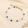 Bracelet acier inoxydable bille 4mm pierre 0225580 bleu