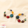 Boucles d’oreilles demi-créoles acier résine marbré 0325544 multi