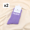 2 paires chaussettes à paillettes message JALOUSE 0625530 violet