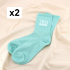 2 paires chaussettes à paillettes message JOLIE NANA 0625537 vert aqua