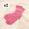 2 paires chaussettes à paillettes message BICHETTE 0625542 rose