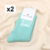 2 paires chaussettes paillettes message PETITE BOMBE 0625547 vert aqua