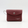 Porte-monnaie X2 simili-cuir grainé Flora&Co 2 compartiments 0925004 rouge bordeaux