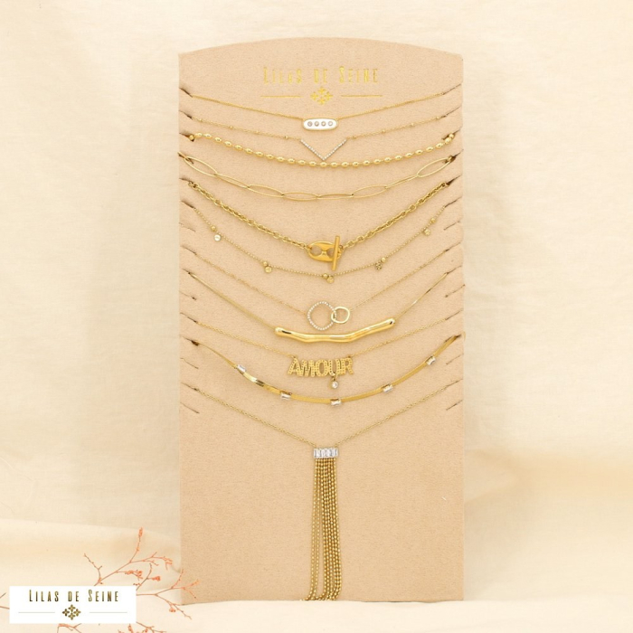 Ensemble 10 colliers acier inoxydable nuance doré 0125586 doré