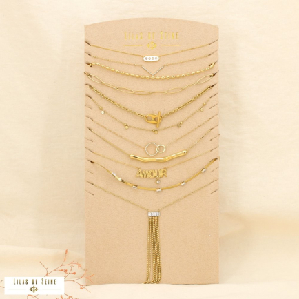 Ensemble 10 colliers acier inoxydable nuance doré 0125586 doré