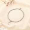 Bracelet élastique lune bille acier inoxydable 0225566 argenté