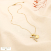 Collier acier inoxydable strass cœur piment 0125504 doré