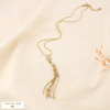 Collier acier inoxydable strass fleur frange bille 0125521 doré