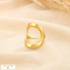Bague acier inoxydable mat ouverte ovale ajouré 0425513 doré