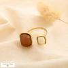 Bague acier inoxydable ouverte acrylique bicolore 0425524 marron