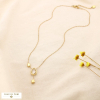 Collier acier inoxydable cristal minimaliste goutte 0125550 doré