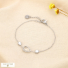Bracelet acier inoxydable cristal minimaliste goutte 0225536 argenté