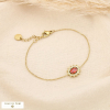 Bracelet acier inoxydable strass cristal ovale 0225539 orange foncé