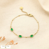 Bracelet minimaliste acier inoxydable cristal ovale 0225542 vert