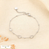 Bracelet minimaliste acier inoxydable cristal ovale 0225542 argenté