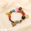 Bracelet acier floral breloque résine verre émail 0225523 multi
