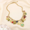 Collier multi-pendentifs bohème acier émail résine 0125537 multi
